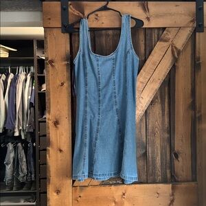 Blue Denim Sleeveless Dress